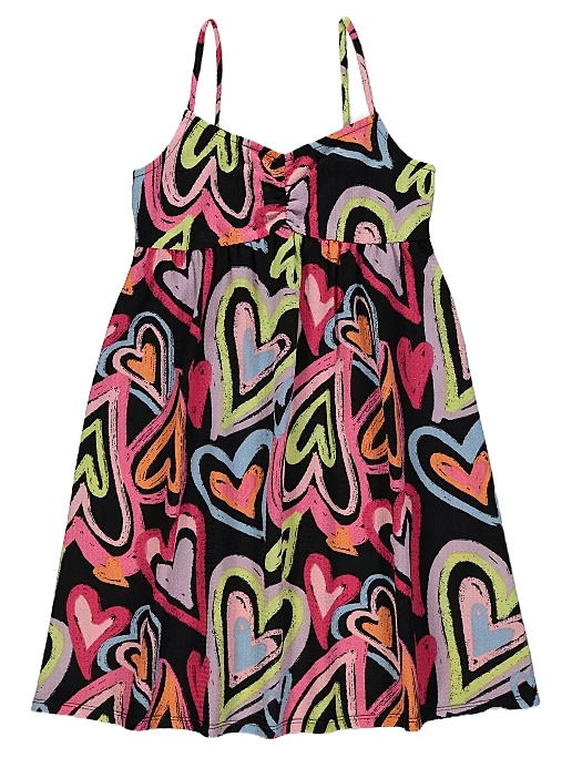 Thumbnail: Heart Print Dress and Long Sleeve Top Outfit by George