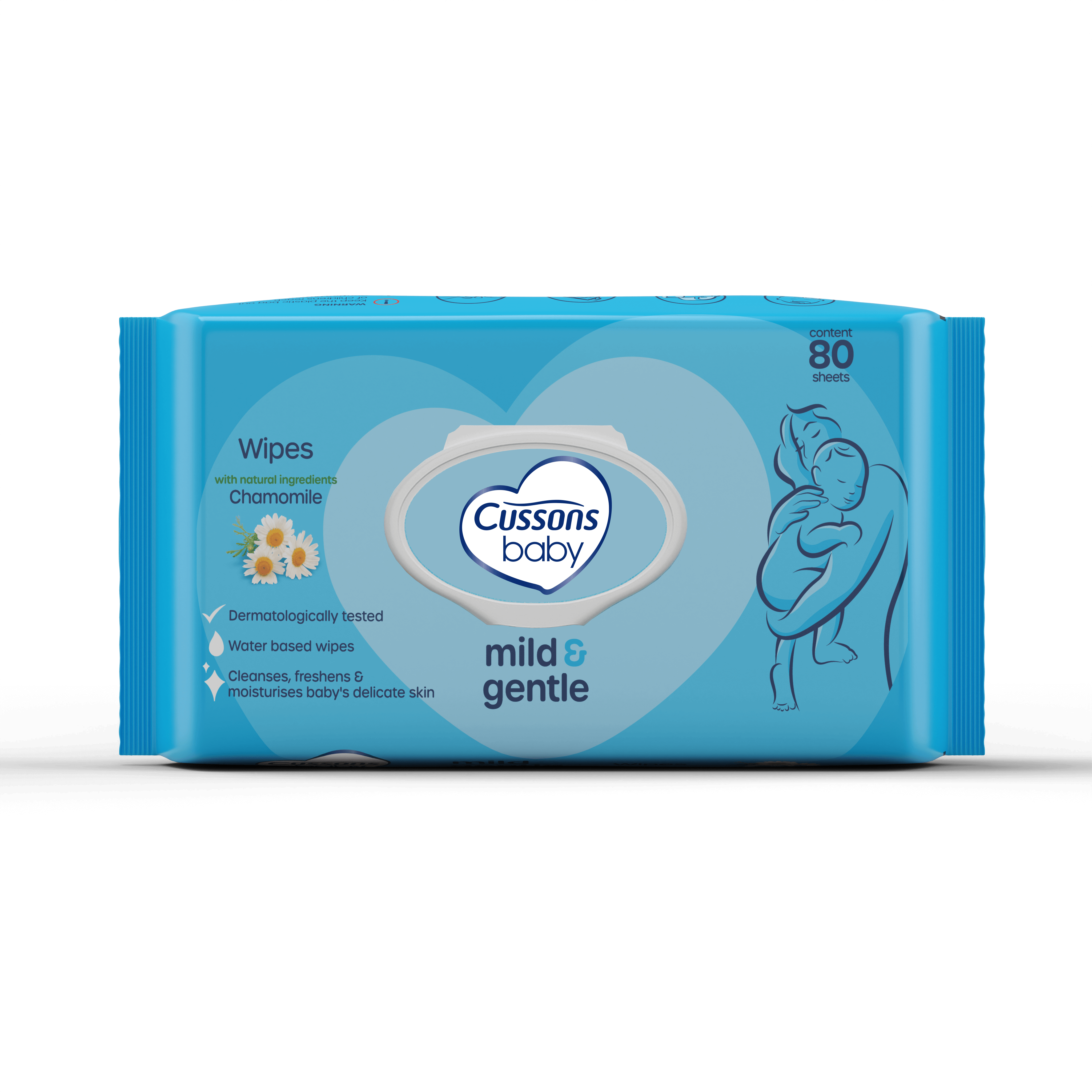 Cussons Baby Mild & Gentle Baby Wipes, Large, 1 X 80-Piece