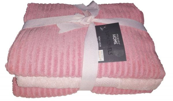 Thumbnail: 3-Pack Large Luxury 100% Cotton Bath Towel, 70 x 125cm – Peach and Light Peach