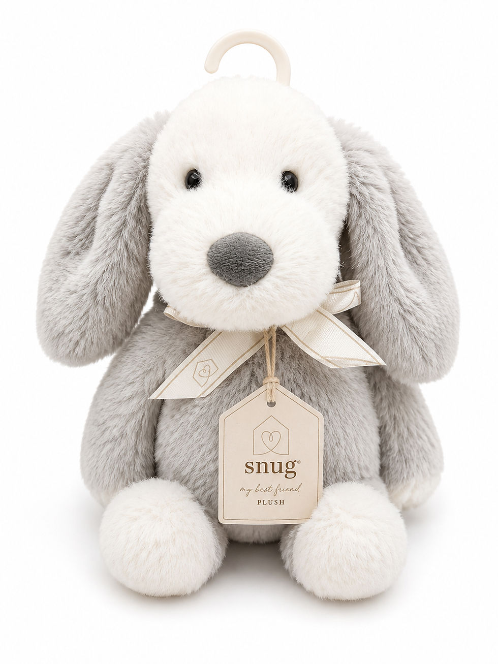 Thumbnail: Snug Plush Bunny, Grey & White Soft Toy