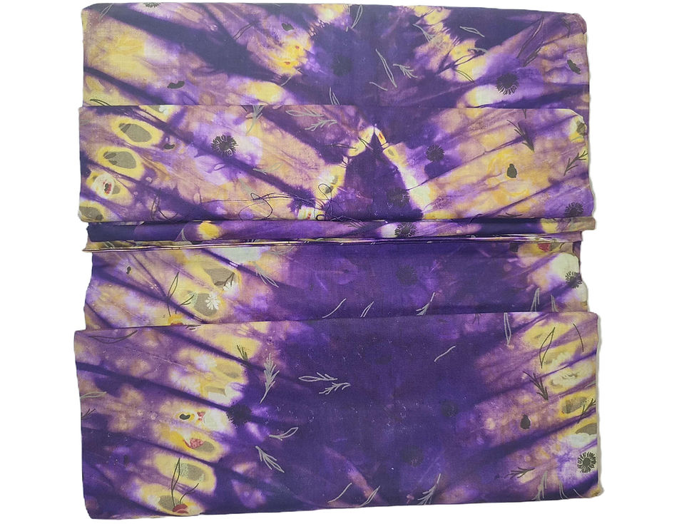 Thumbnail: Authentic Adire Cotton Fabric, Classic Purple (Approx. 5 Yards)