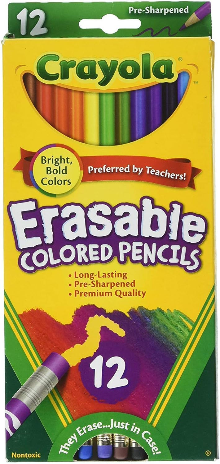 Thumbnail: Erasable Coloured Pencils, 12-Non-Toxic Pre-Sharpened Pencils by Crayola