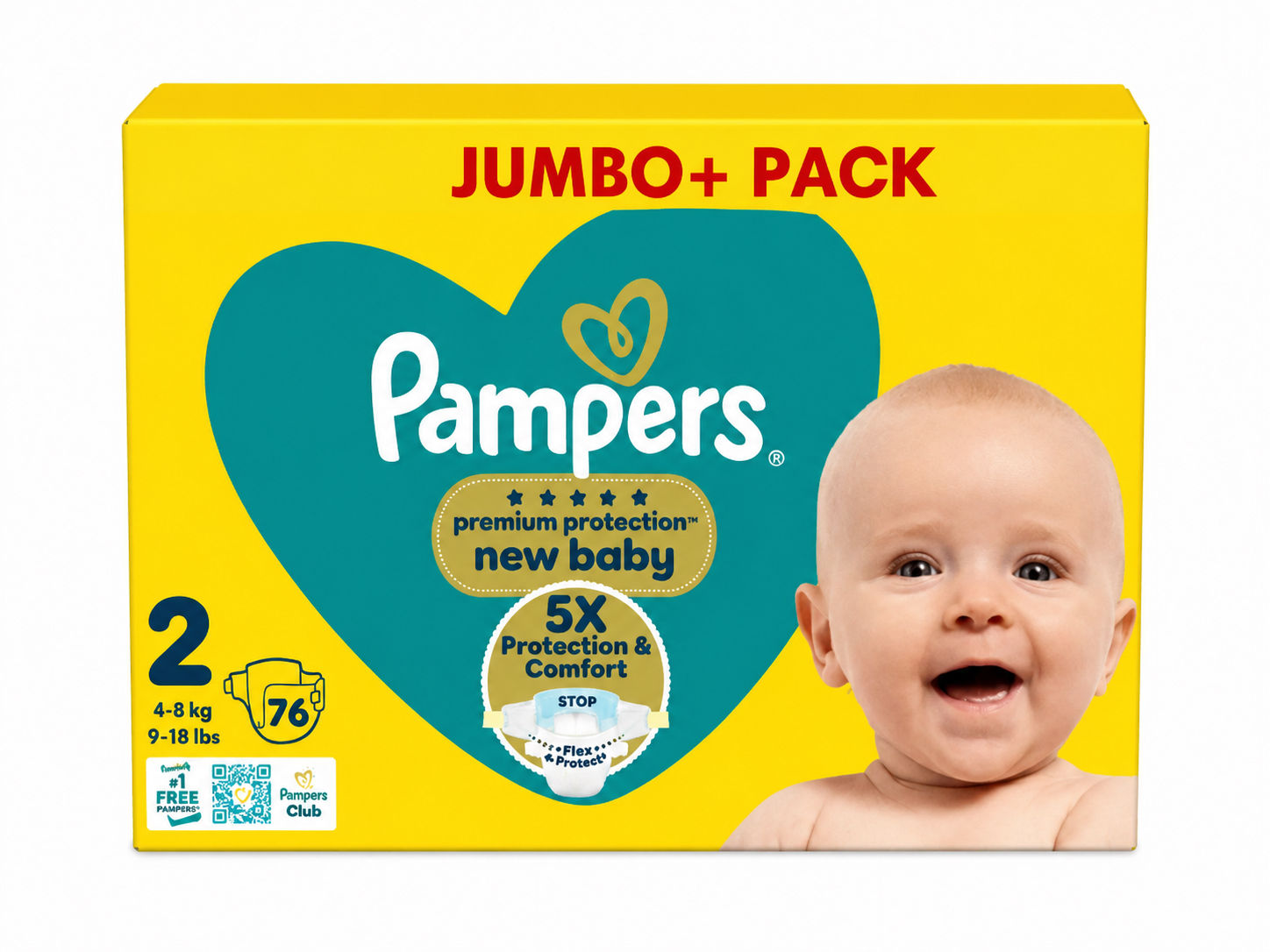 Pampers® Premium Protection New Baby Size 3, 6kg-10kg Jumbo+ Pack, 70-Pac