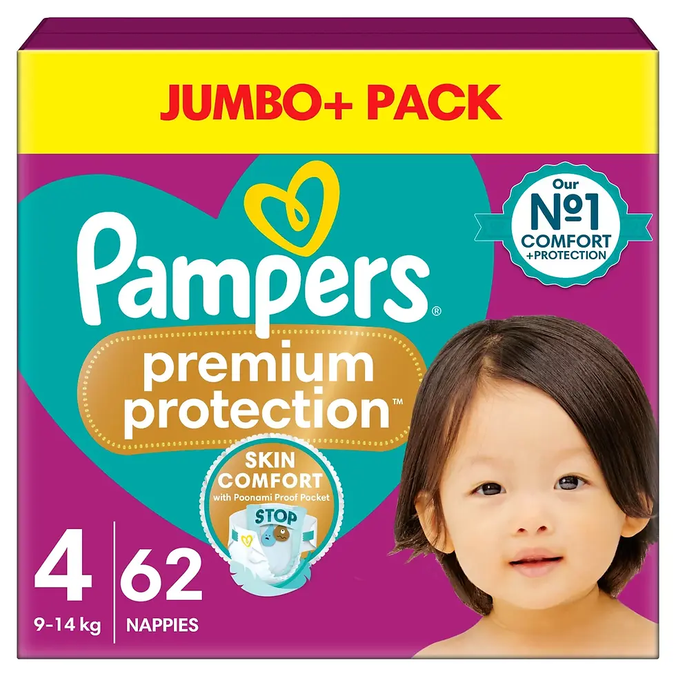 Thumbnail: Pampers® Premium Protection Size 4, 9kg-14kg, Jumbo+ Pack, 62-Pack