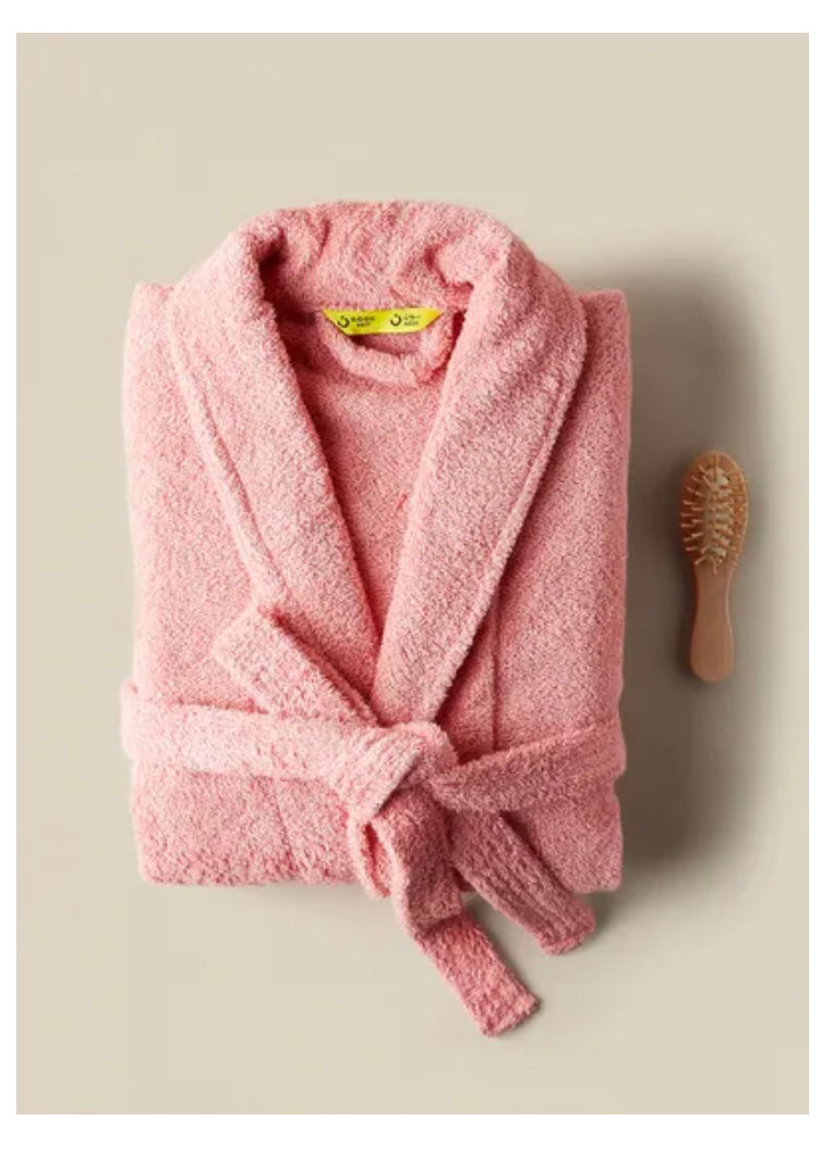Thumbnail: Bethany Unisex Cotton Bathrobes Free-Size, Pink by Noon East