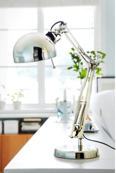 Thumbnail: FORSÅ Work lamp, nickel-plated by IKEA