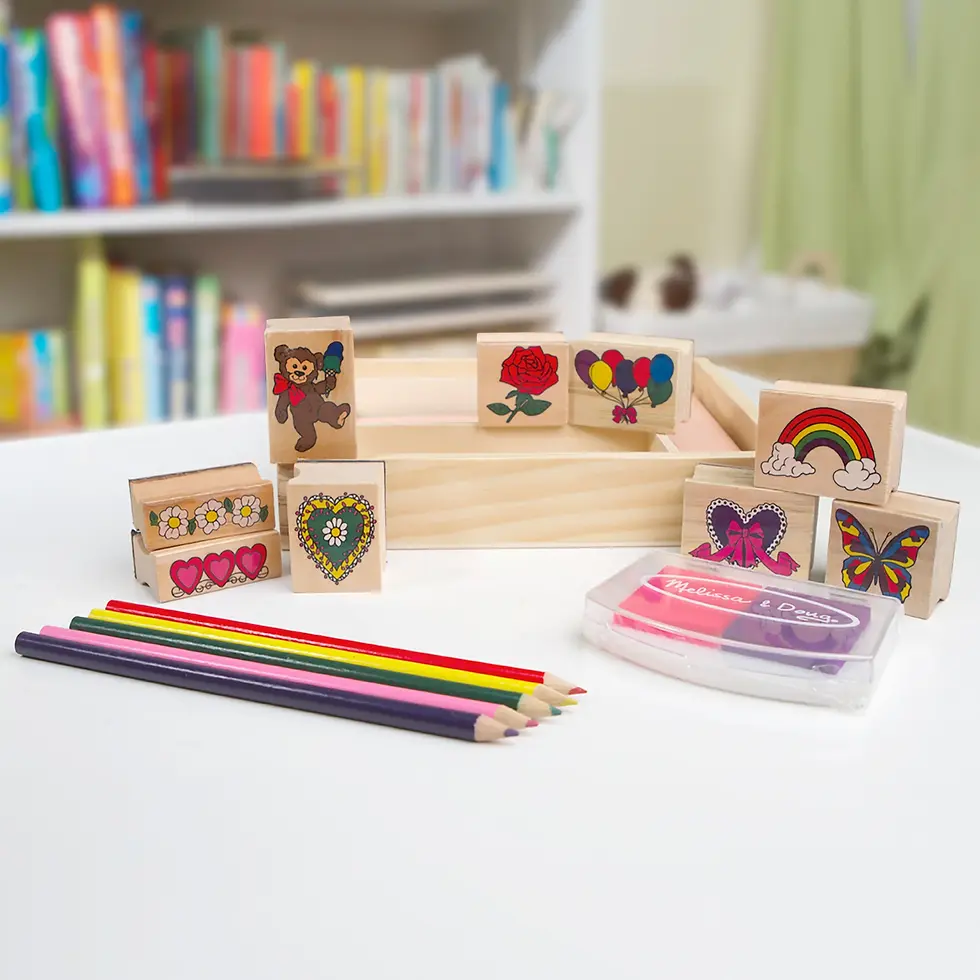Thumbnail: Wooden Stamp Set - Friendship by Melissa & Doug