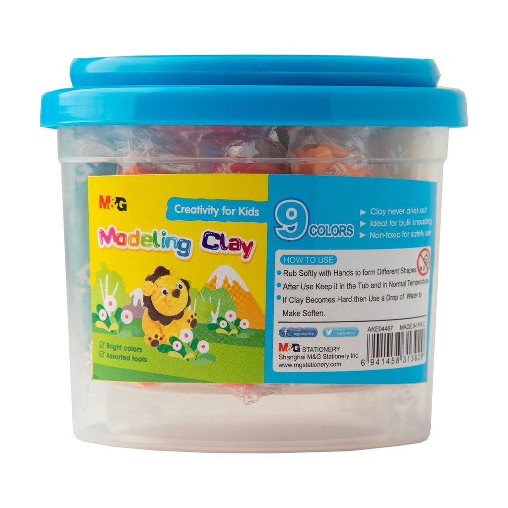Modelling Clay Bucket 9-Colours AKE04467, Blue by M&G