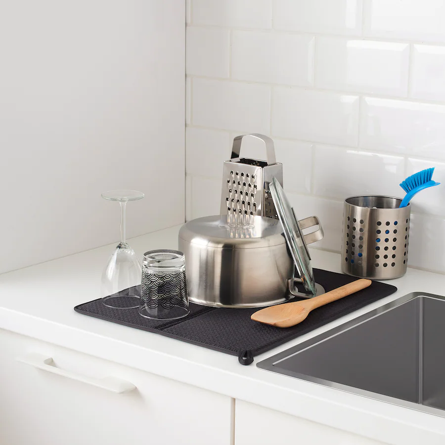 Thumbnail: NYSKÖLJD Dish Drying Mat, Dark-grey by IKEA