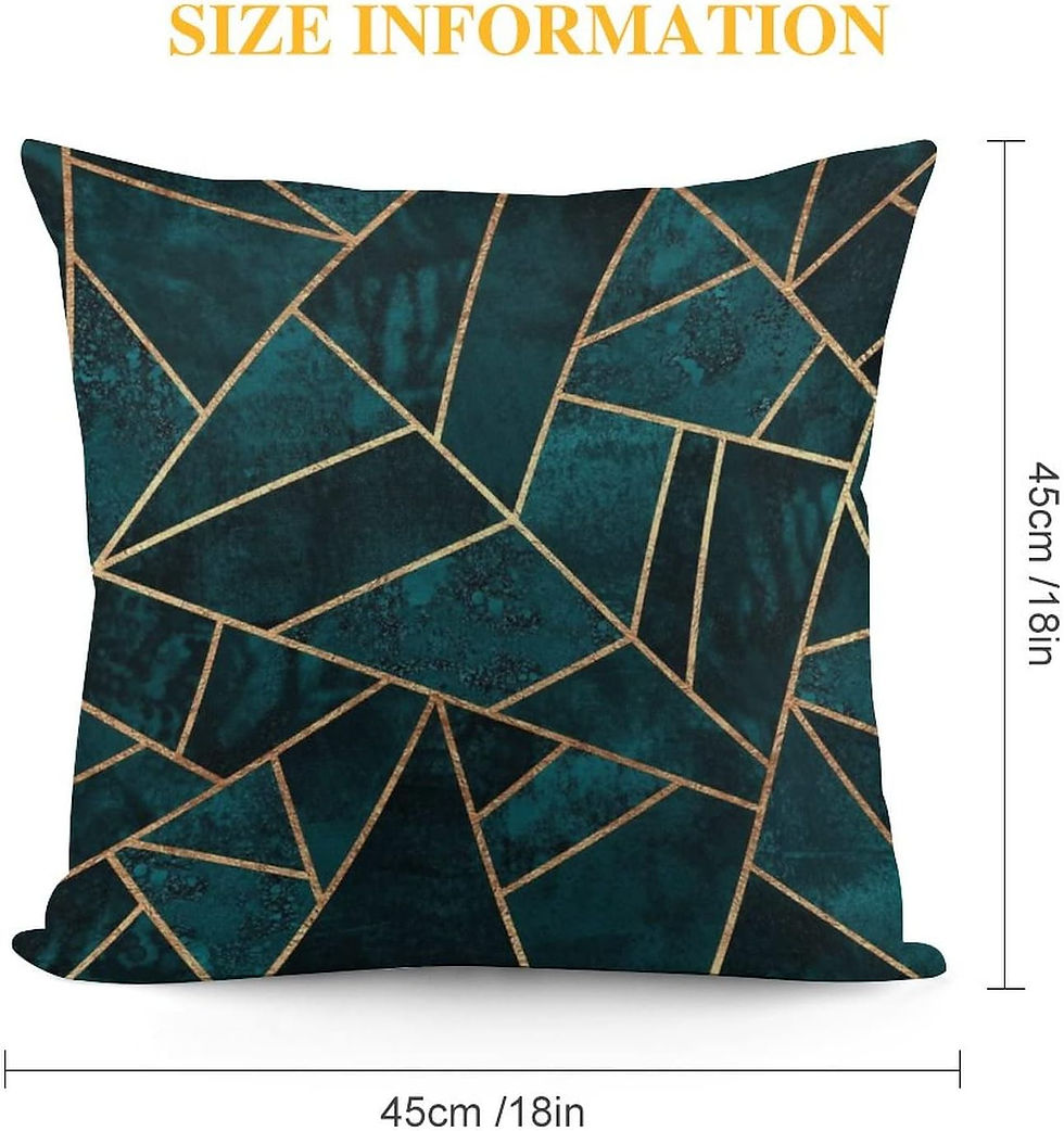Thumbnail: Decorative Geometric Printed Cushion cover 45 x 45 cm, Green