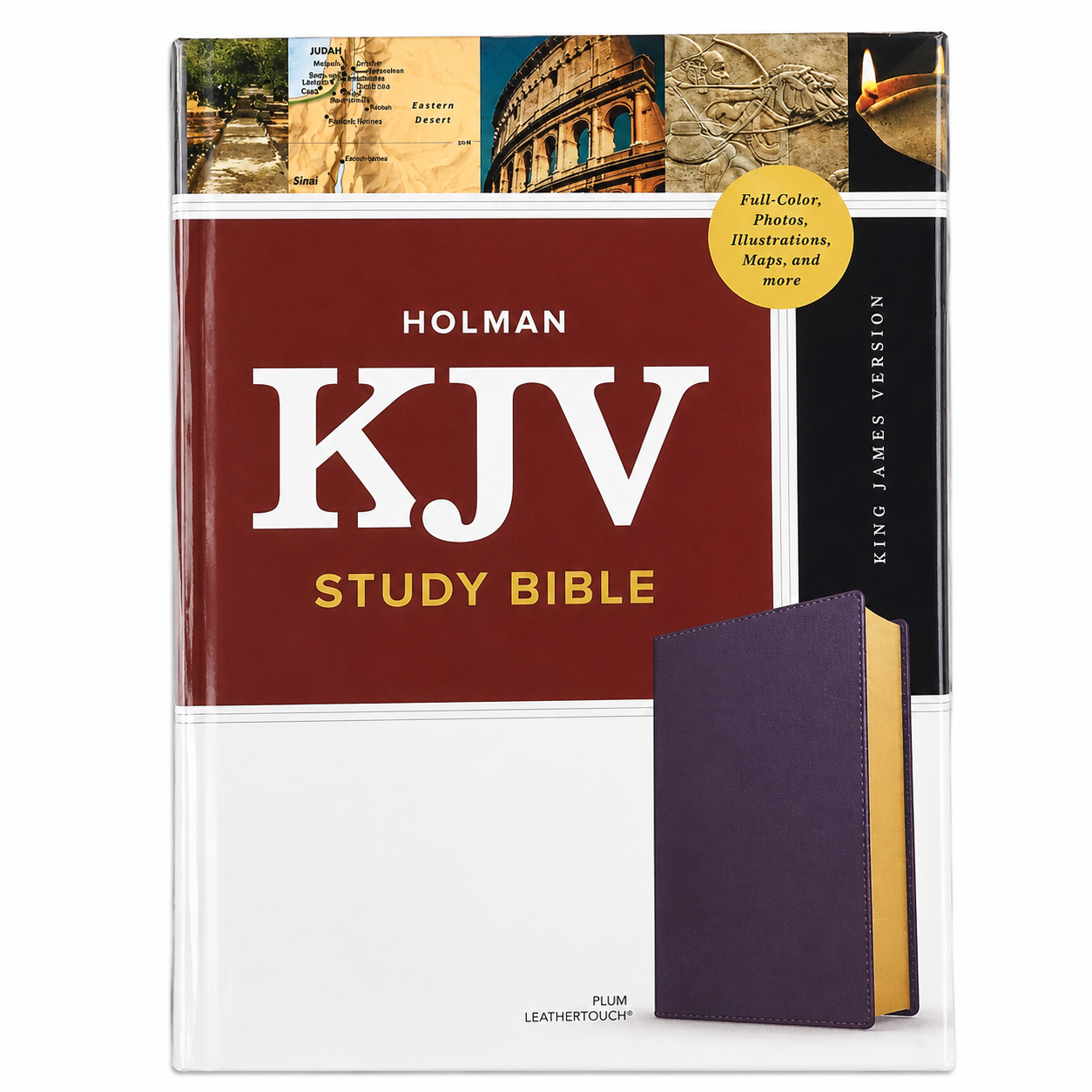 KJV Study Bible, Full-Color, Plum LeatherTouch by Holman Bible Publishers