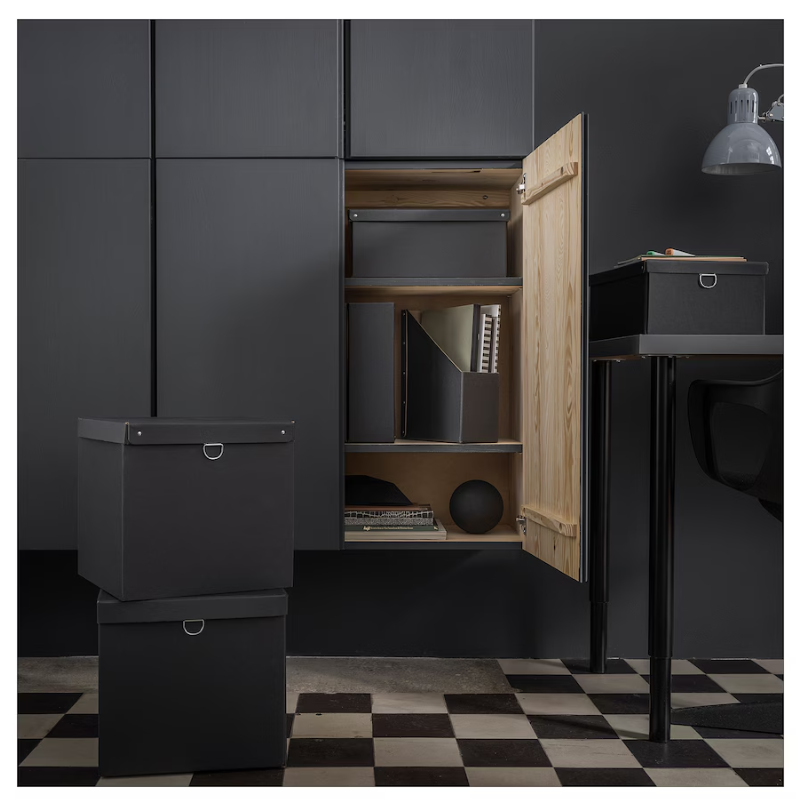 Thumbnail: NIMM Storage Box with Lid 25x35x15 cm, Black by IKEA