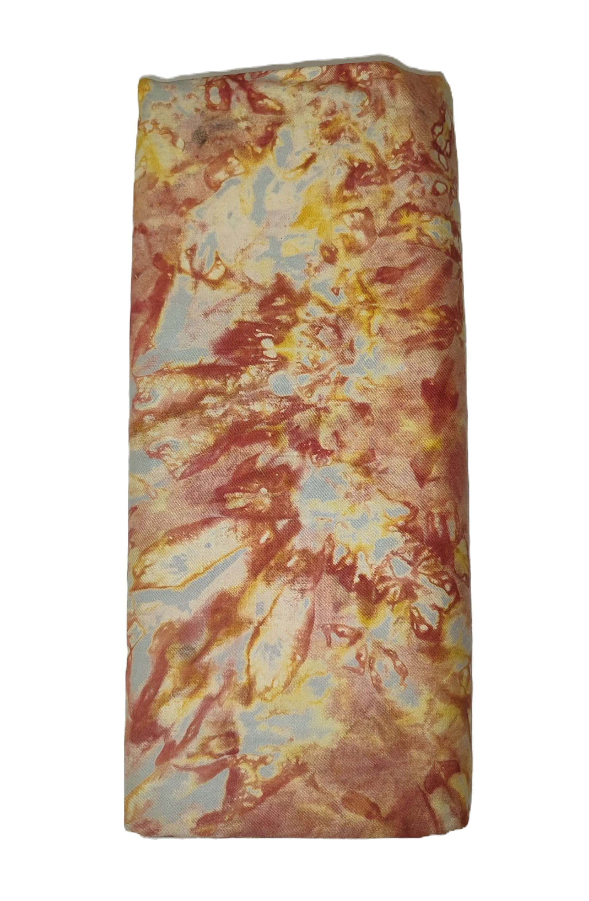 Authentic Adire Cotton Fabric, Classic Grey Burgundy (Approx. 5 Yards)