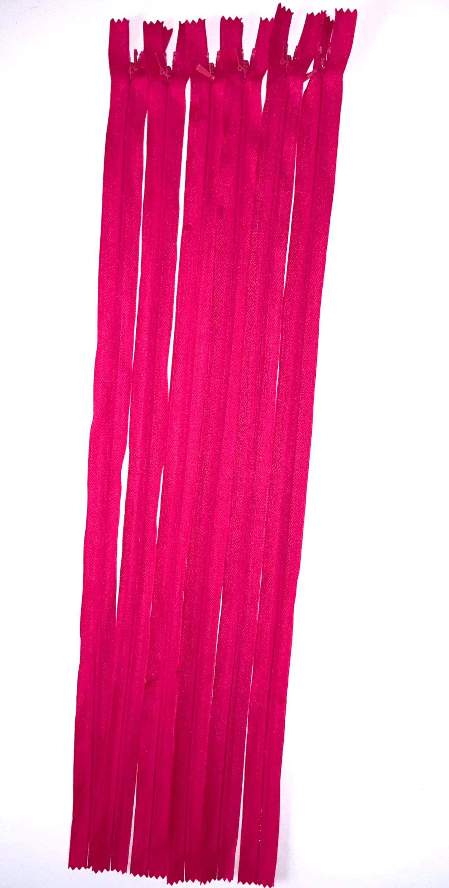 20 Inch Nylon Invisible Zippers 6-pack, Hot Pink