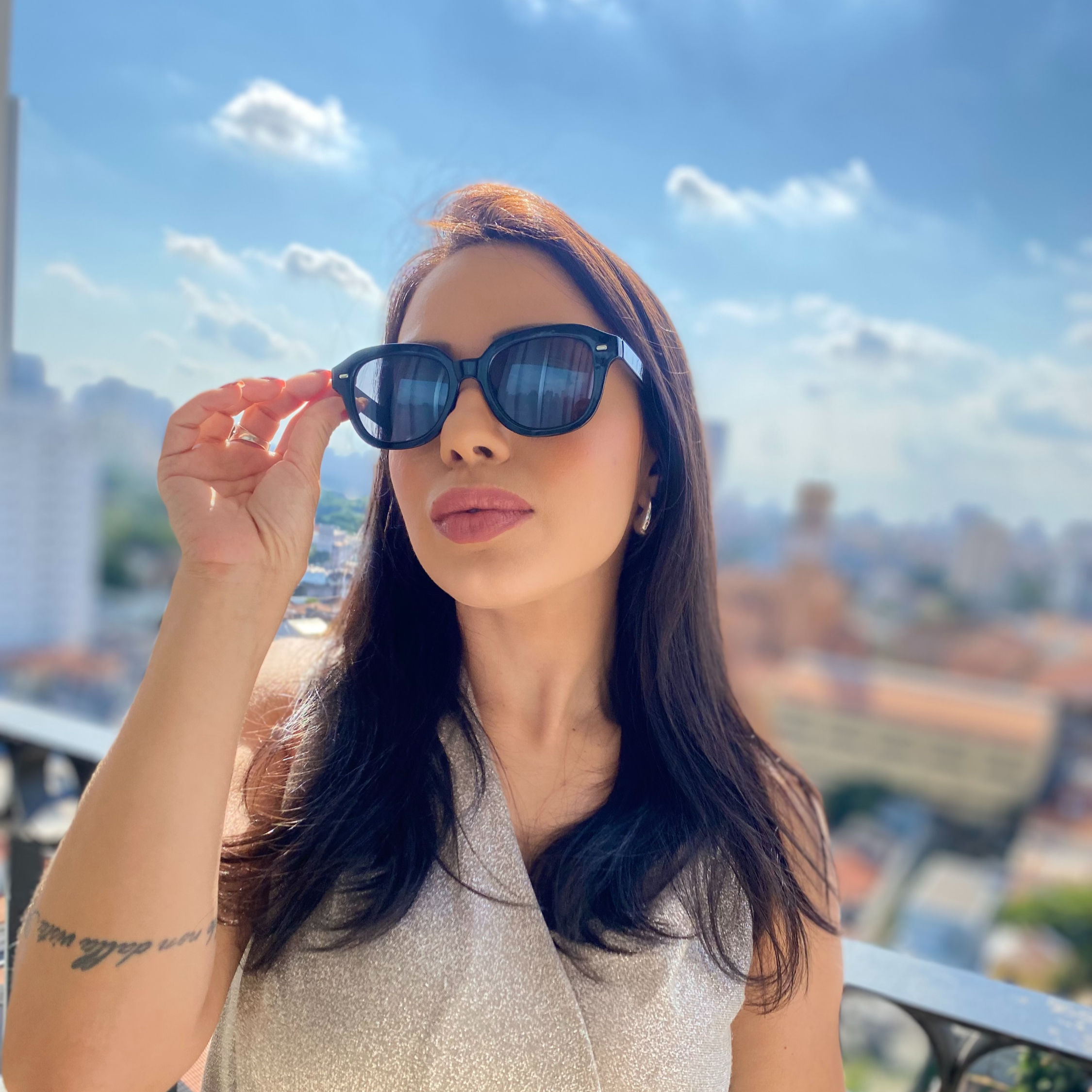 Óculos de Sol Unissex Preto Lazu