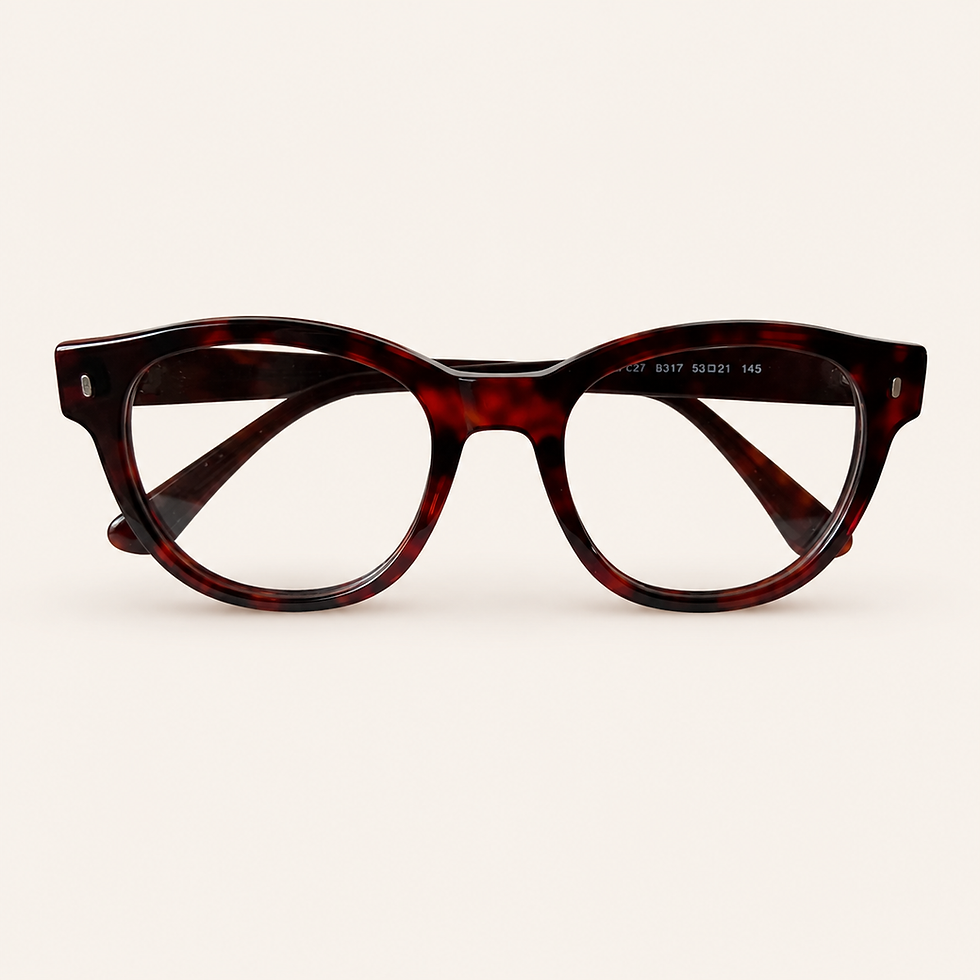 Miniatura: Detalhe do óculos de grau feminino Berta Tartaruga Vinho em acetato premium