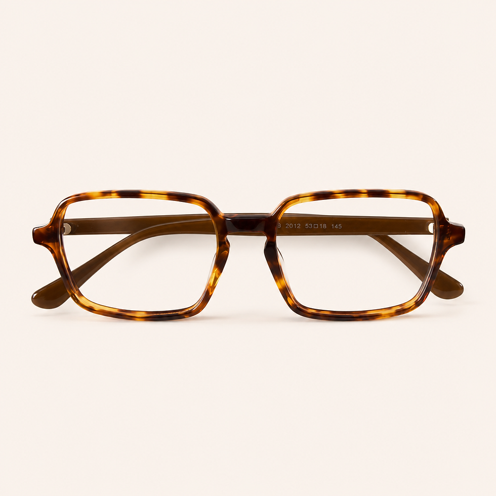 Óculos de grau feminino quadrado Irina Tartaruga Mel em acetato premium, vista frontal
