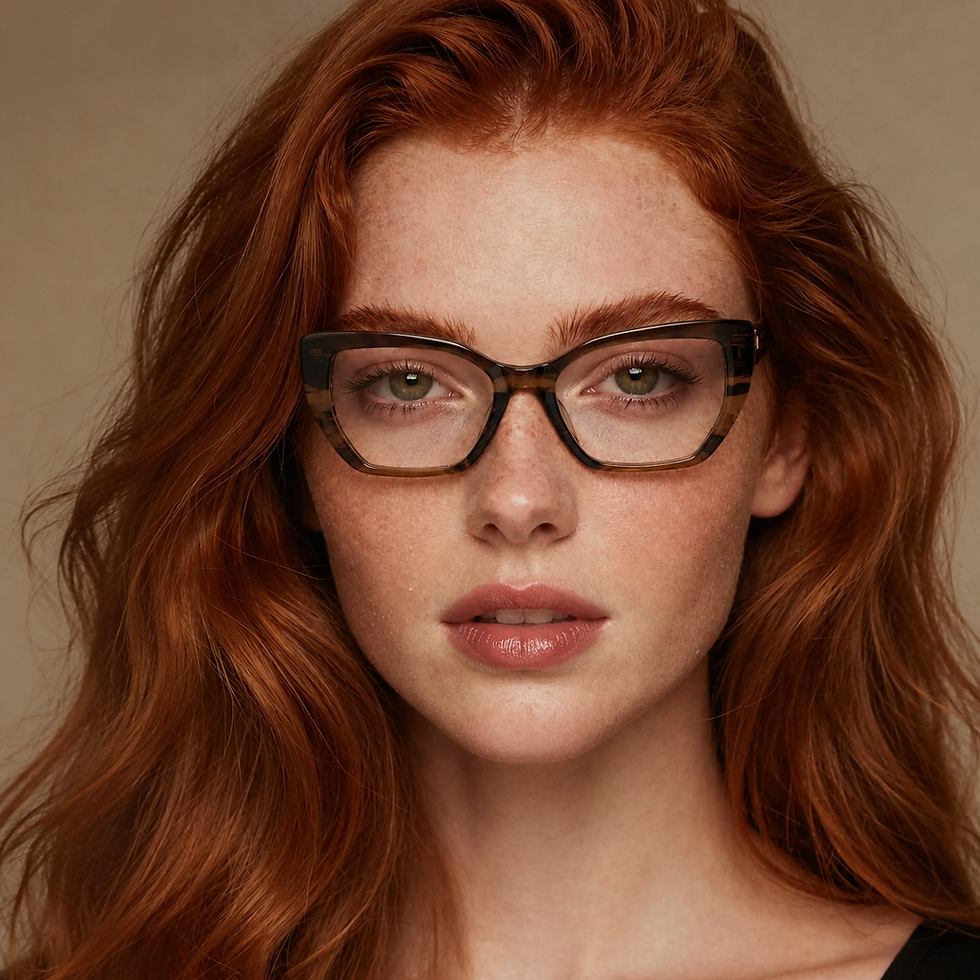Mulher usando Óculos de Grau Feminino Portofino Blush em acetato gray