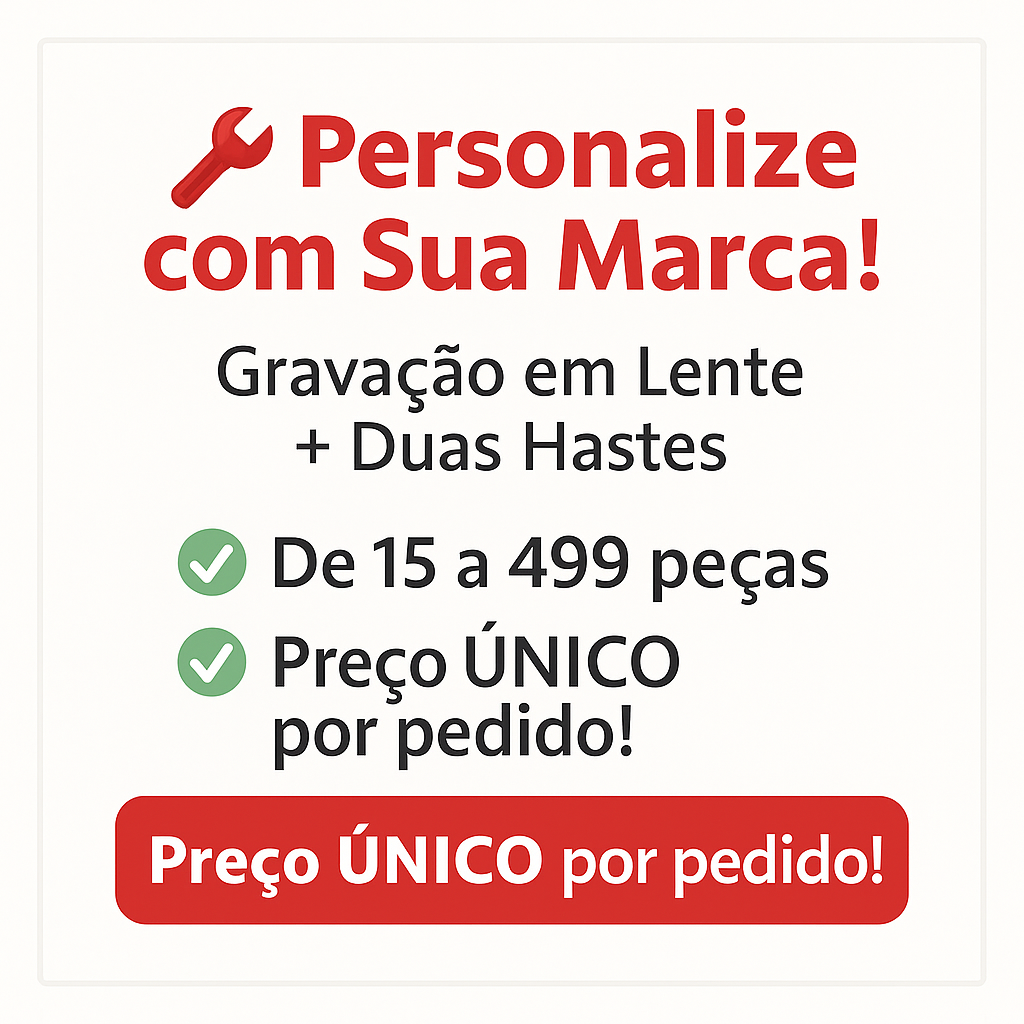 Gravação a Laser ou UV – Pedido Mínimo de 15 Peças