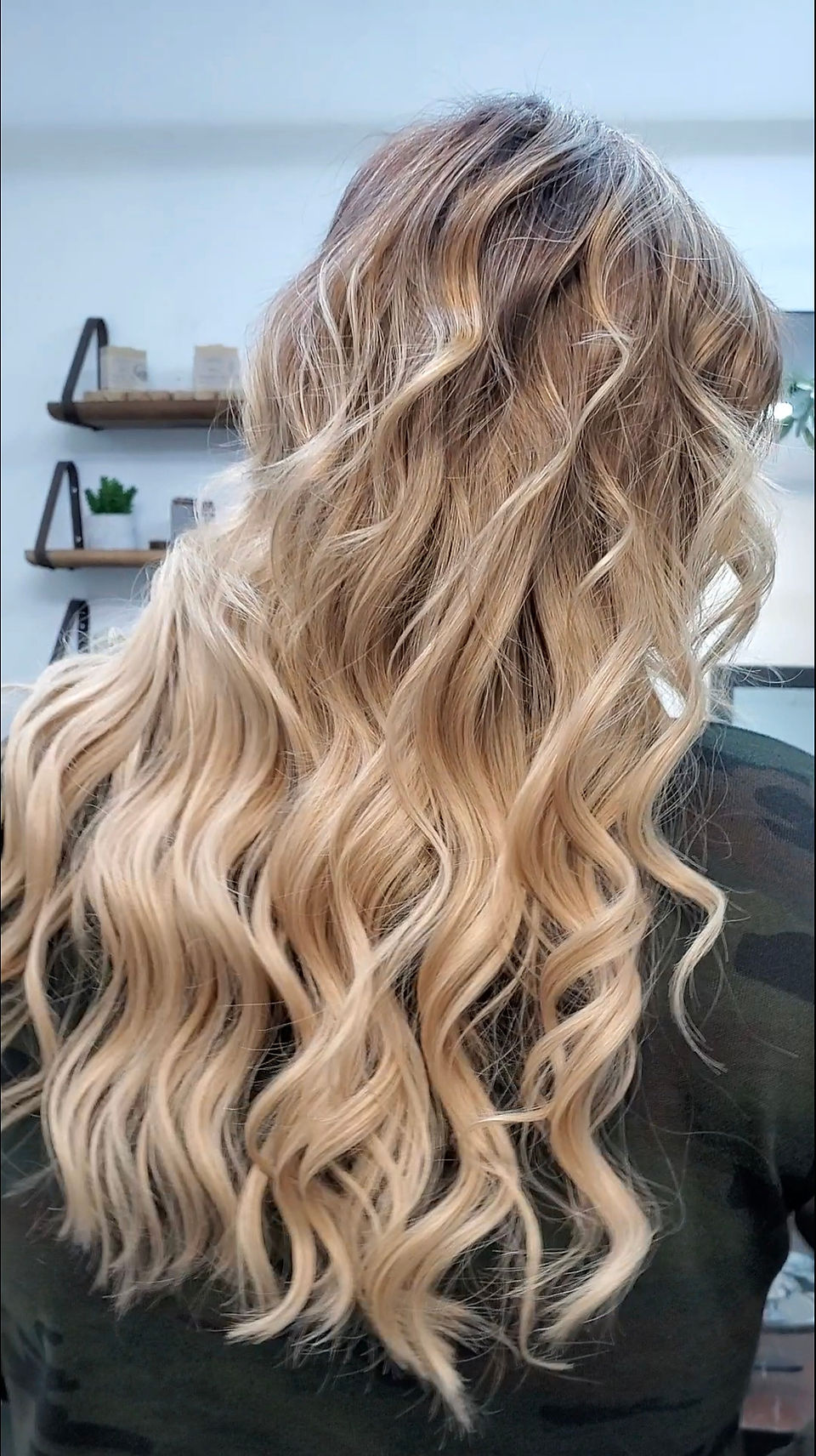 After - 2 rows of 18" hair 