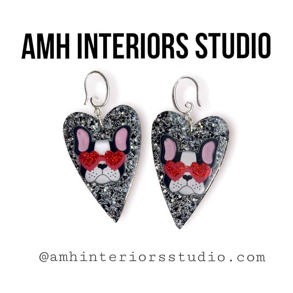 Thumbnail: French Bulldog Heart Earrings