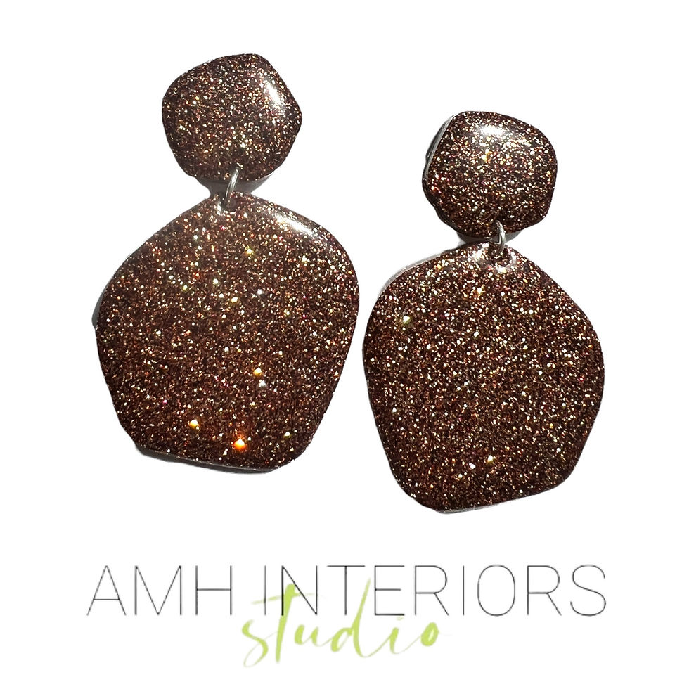 Thumbnail: Sterling Silver Bronze Glitter Earrings
