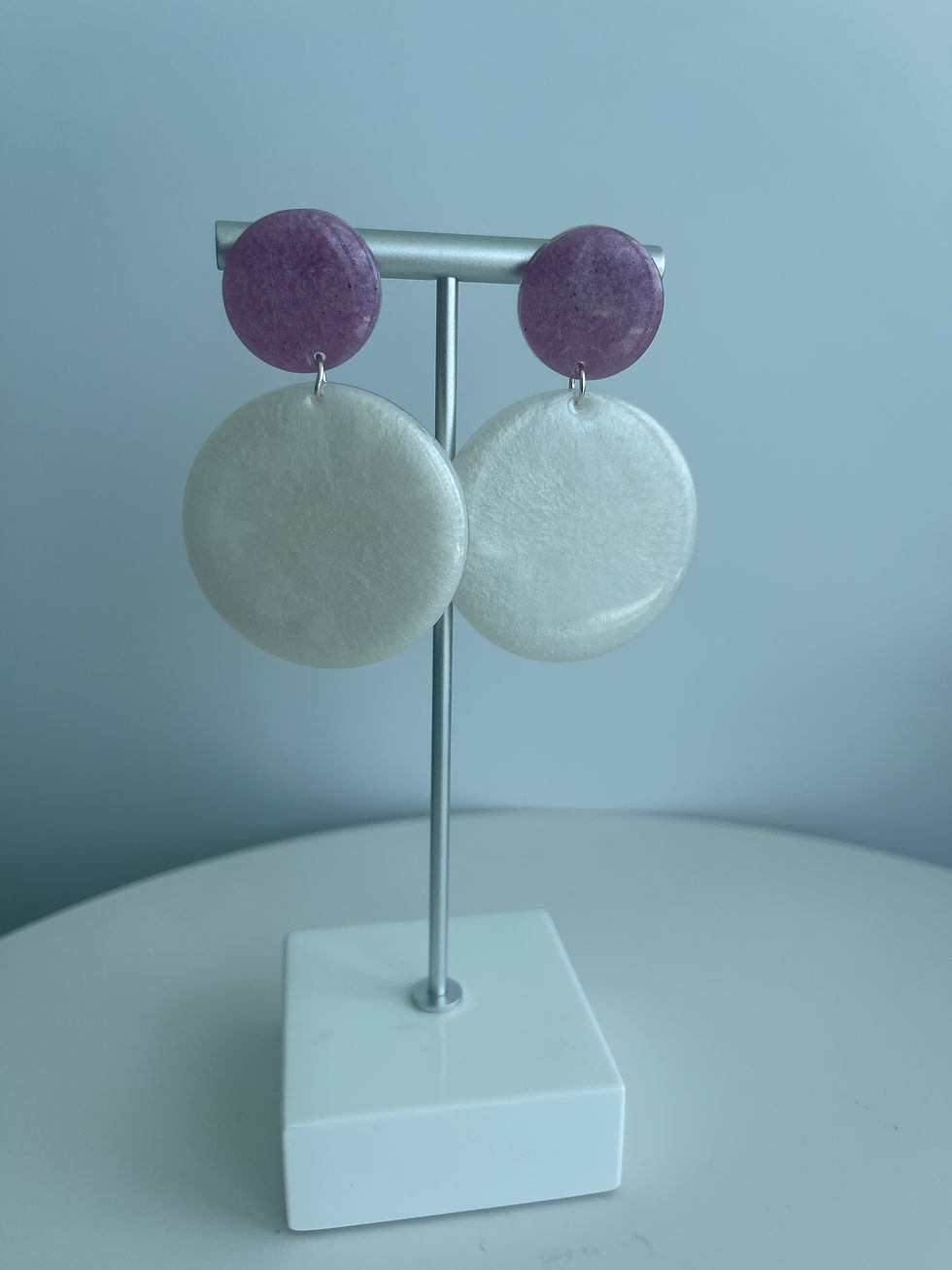 Thumbnail: Sterling Silver Ivory and Pink Earrings
