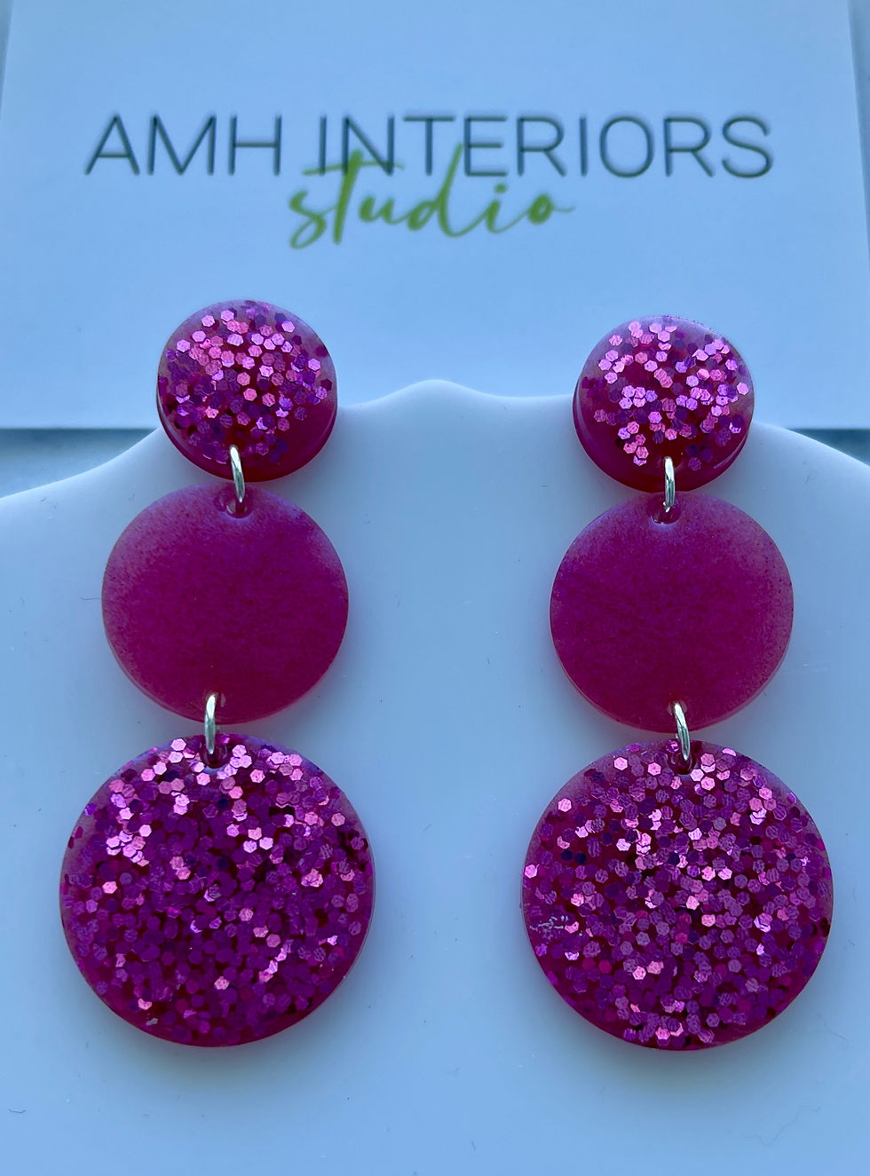 Thumbnail: Sterling Silver Pink Earrings
