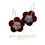 Thumbnail: Wear a touch of wearable art with these unique handmade red and silver daisy spinner earrings.