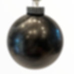 Front View Black and Grey Painted Marble Glass Ball Ornament