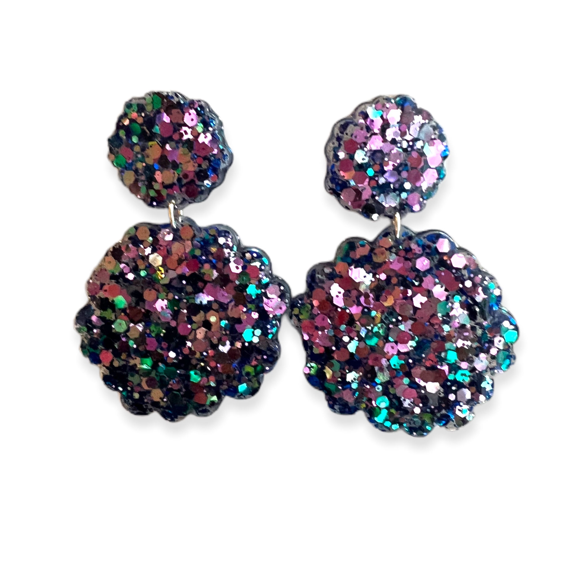 Sterling Silver Resin Purple Earrings