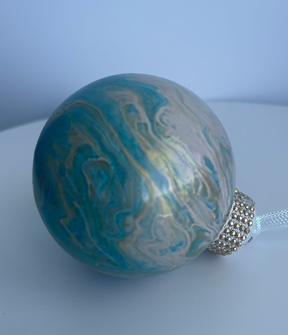 Thumbnail: Turquoise Glass Ornament