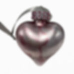 Back View Silver Alcohol Ink Heart Ornament | AMH Interiors Studio