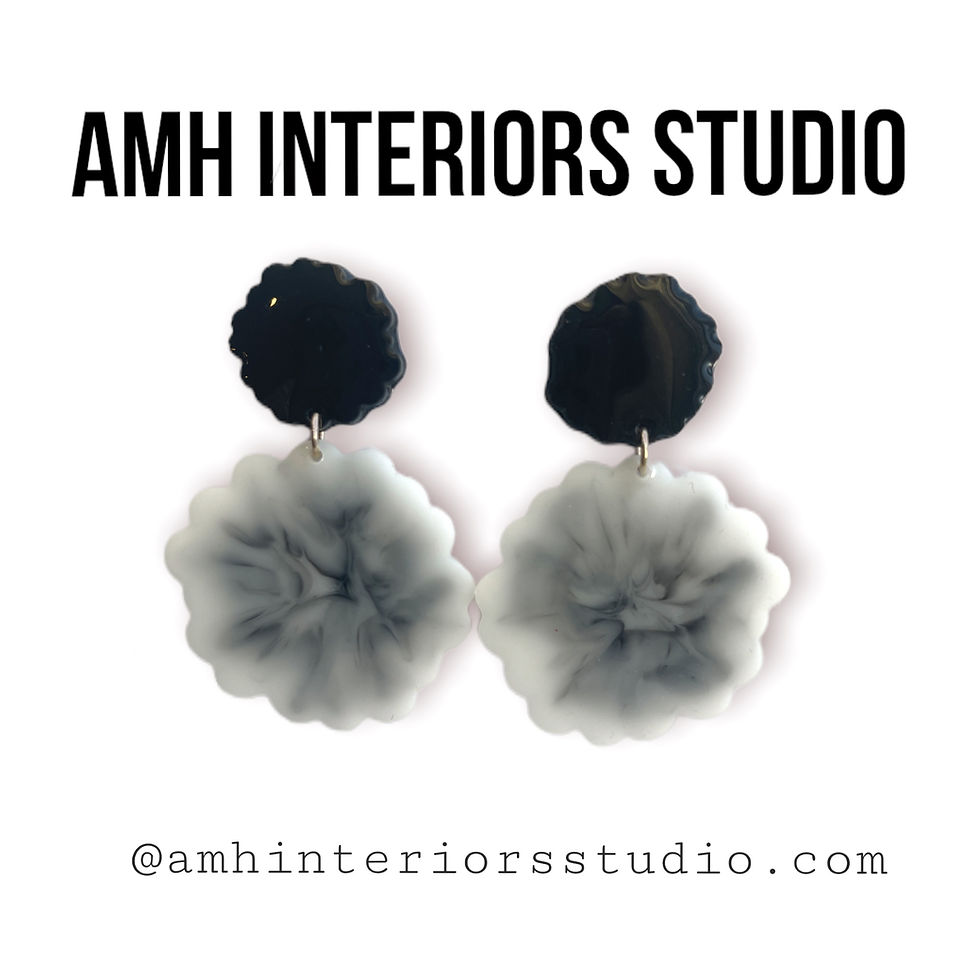 Thumbnail: Sterling Silver Black and White Earrings