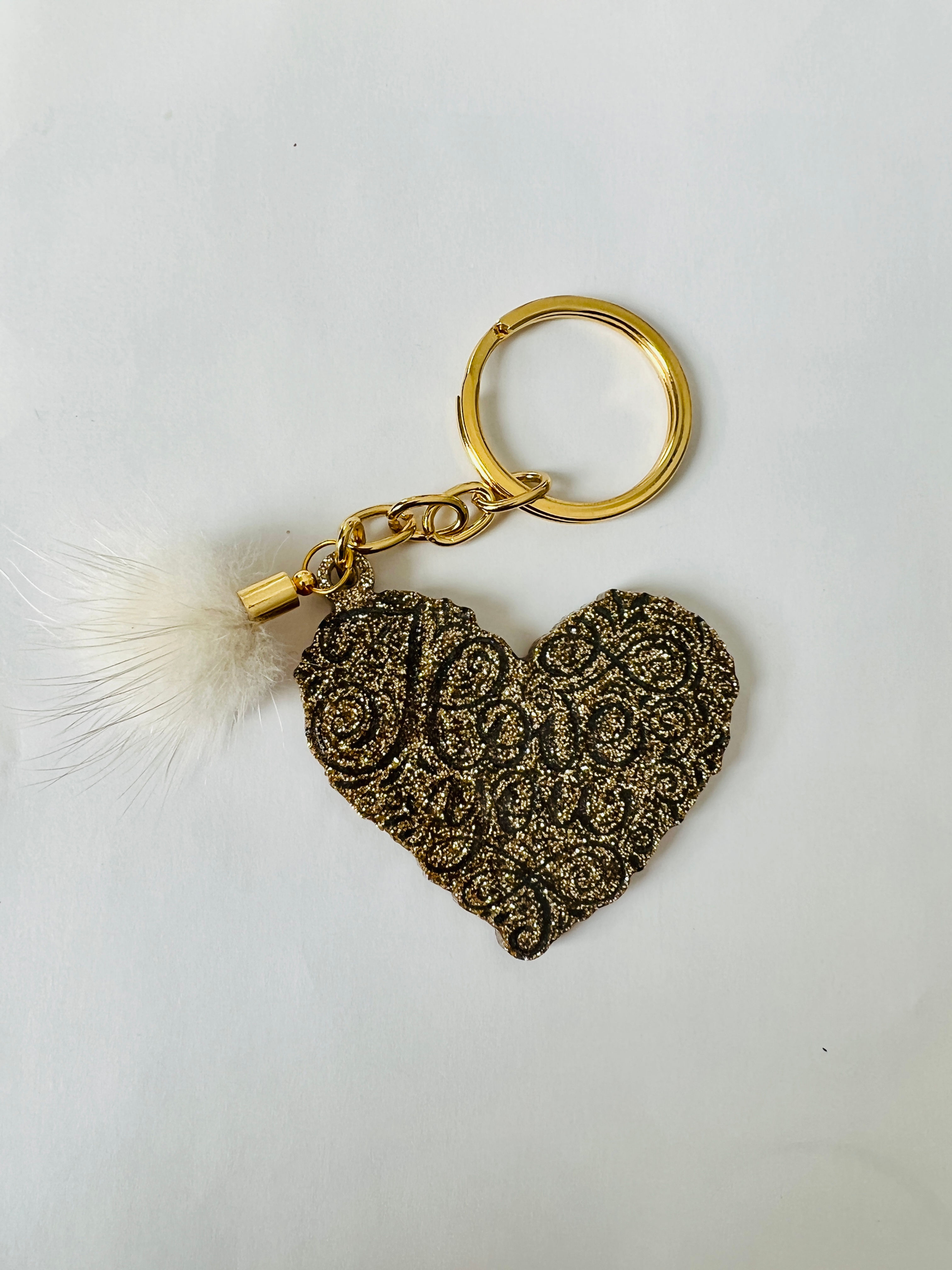 I Love You Heart Mandala Keyring