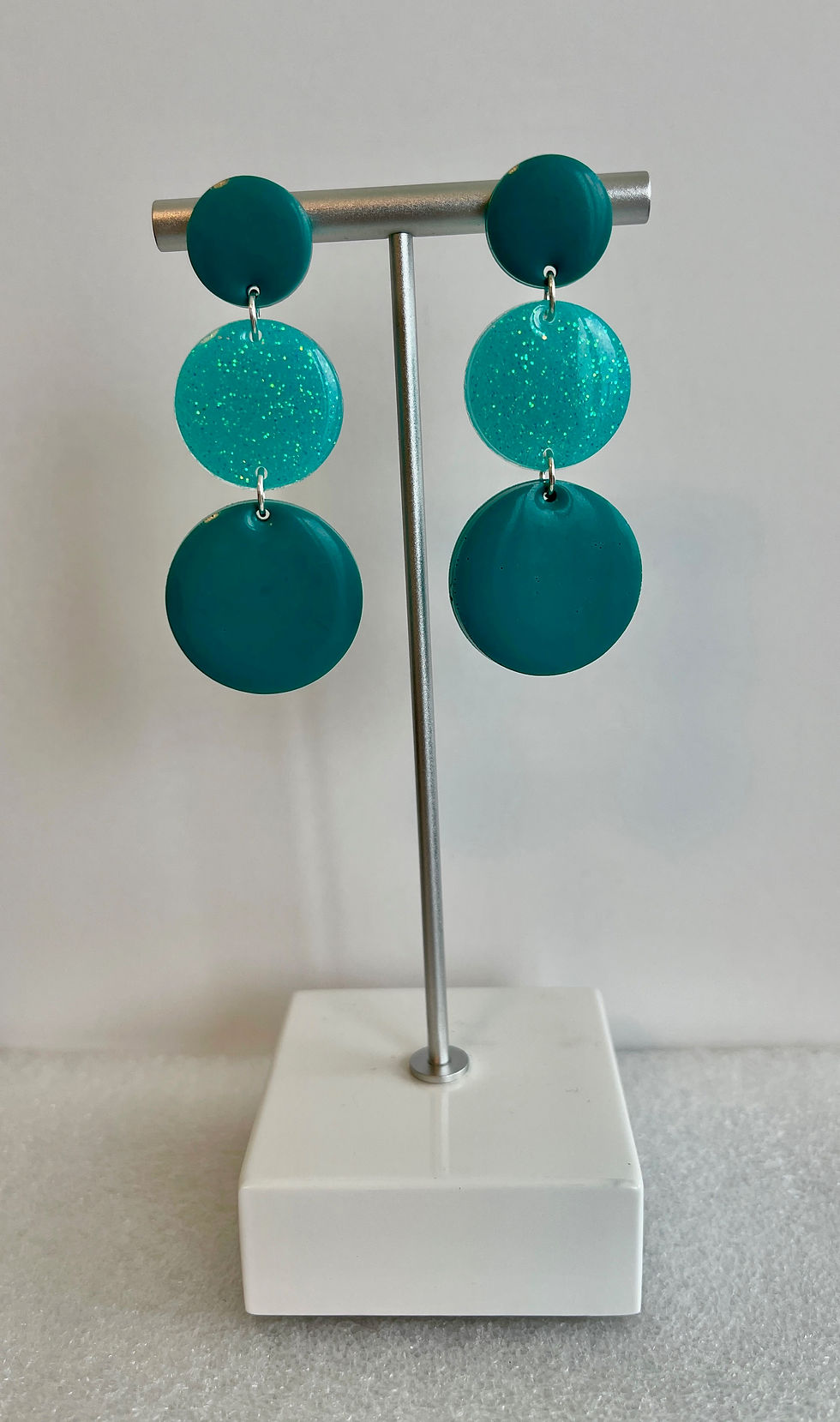 Thumbnail: Sterling Silver Teal Green Earrings