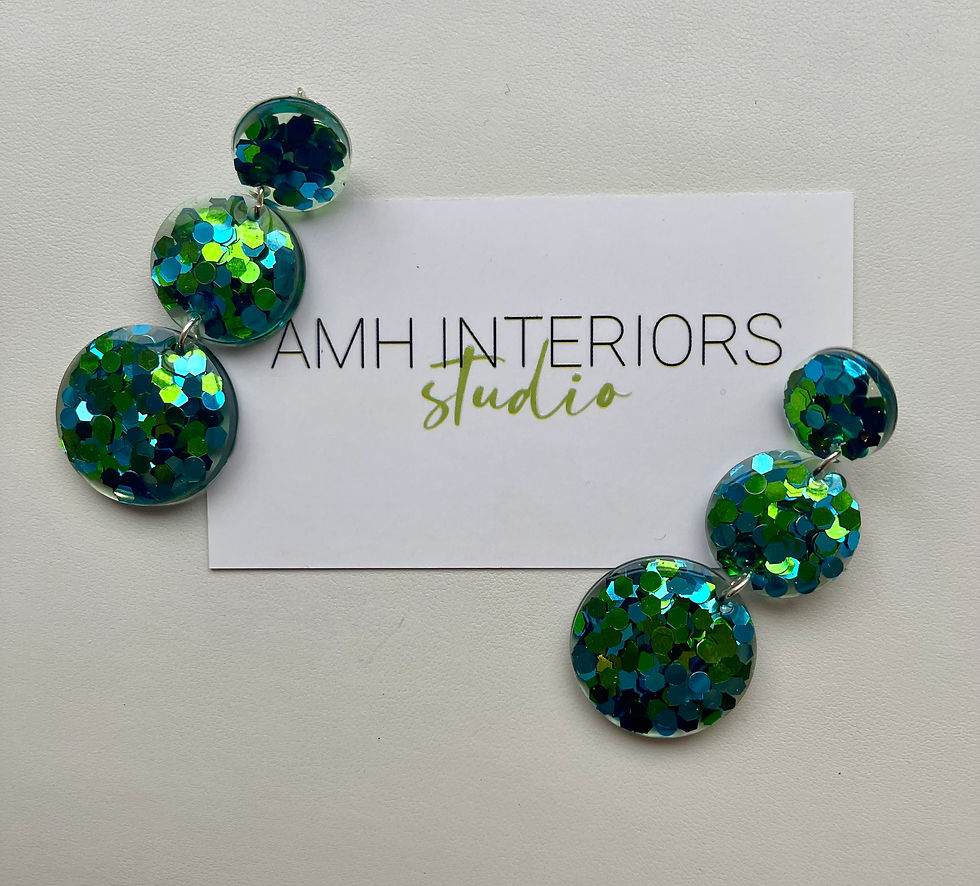 Thumbnail: Sterling Silver Green and Blue Earrings