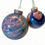 Thumbnail: Left View Set of 2- Blue, Pink and Silver Metallic Glass Ornament