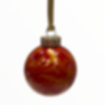 Back View Red, Orange and Gold Metallic Glass Ornament