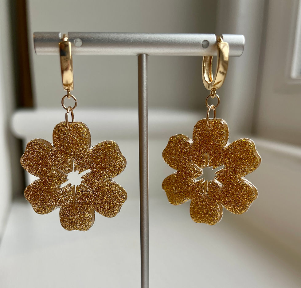 Thumbnail: Gold Flower Earrings