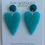 Thumbnail: Sterling Silver Teal Heart Earrings