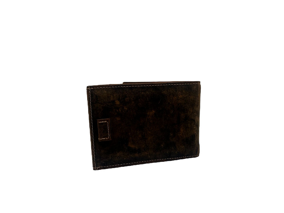 Thumbnail: RFID LEATHER BI-FOLD METAL MONEY CLIP WALLET