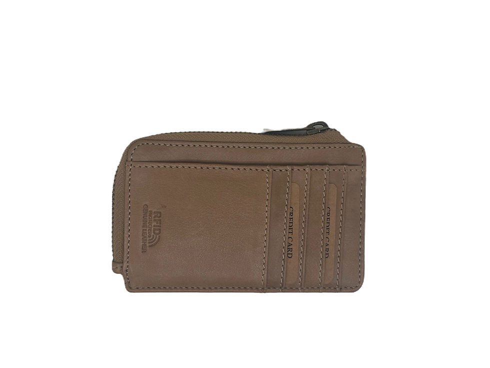 Thumbnail: RFID LEATHER ZIP CHANGE PURSE WITH CARD SLOTS