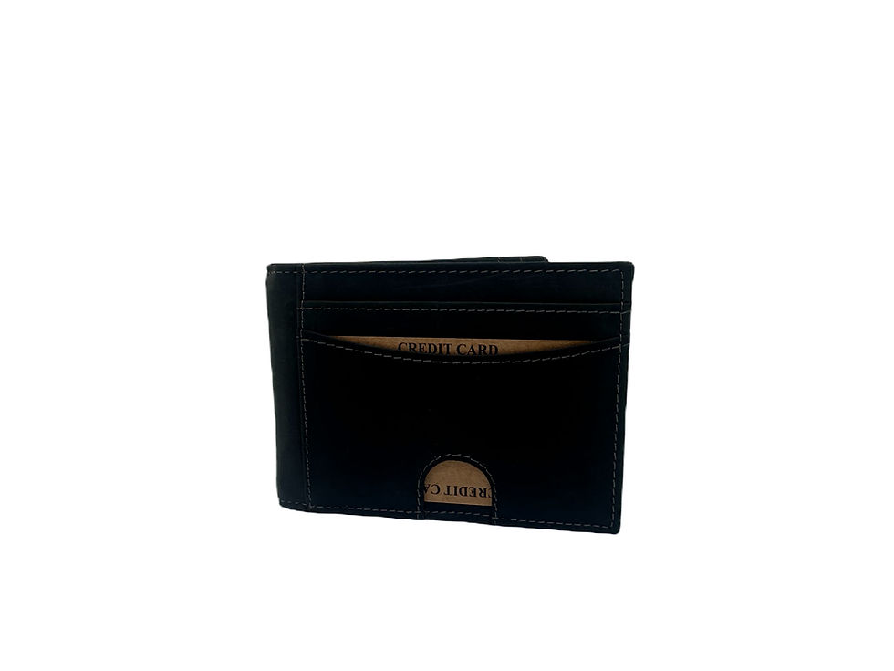 Thumbnail: RFID LEATHER BI-FOLD METAL MONEY CLIP WALLET