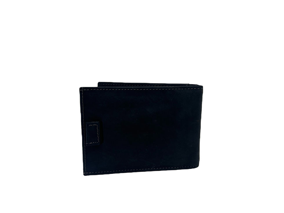 Thumbnail: RFID LEATHER BI-FOLD METAL MONEY CLIP WALLET