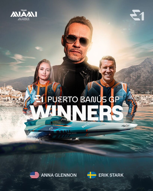 E1 Team Miami takes the top spot in the E1 World Championship standings with 45 points, showcasing consistent performance and speed in the all-electric powerboat series.