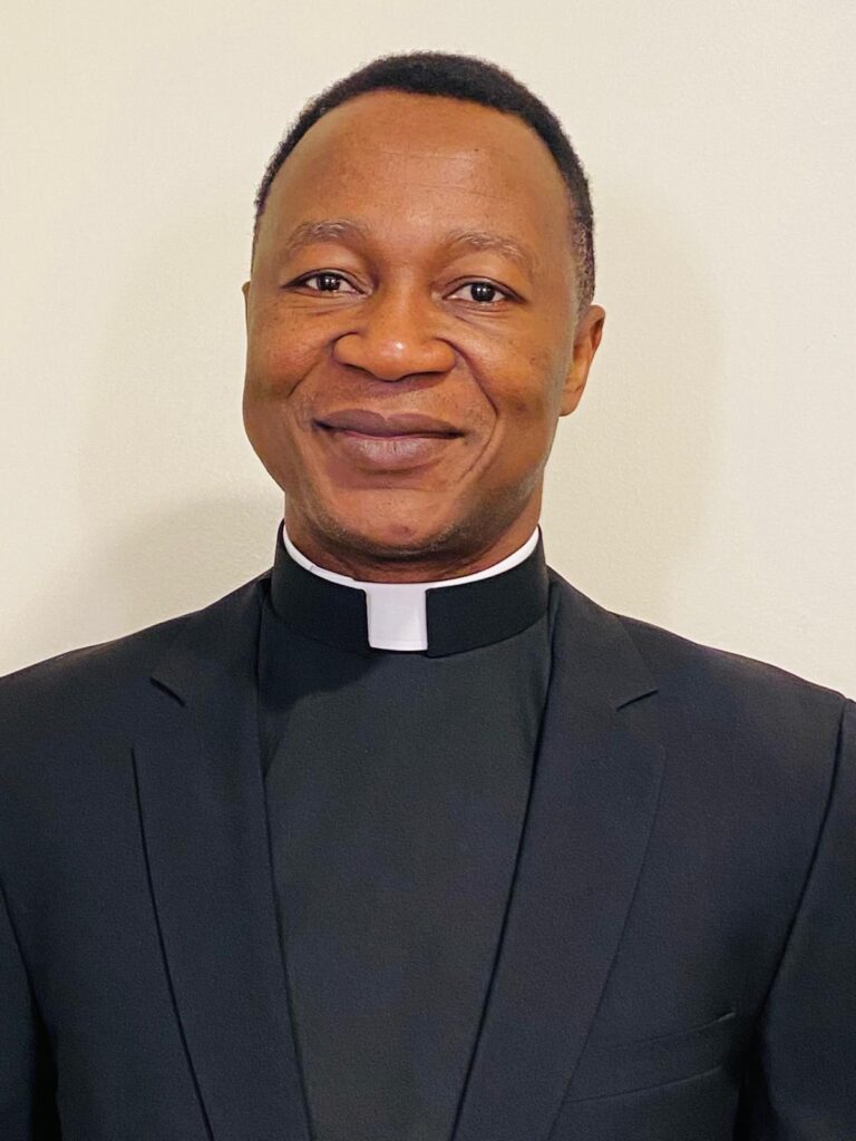 Father Barthélémy Bazemo, President of the Sahel Peace Foundation and leader in peacebuilding and education initiatives.