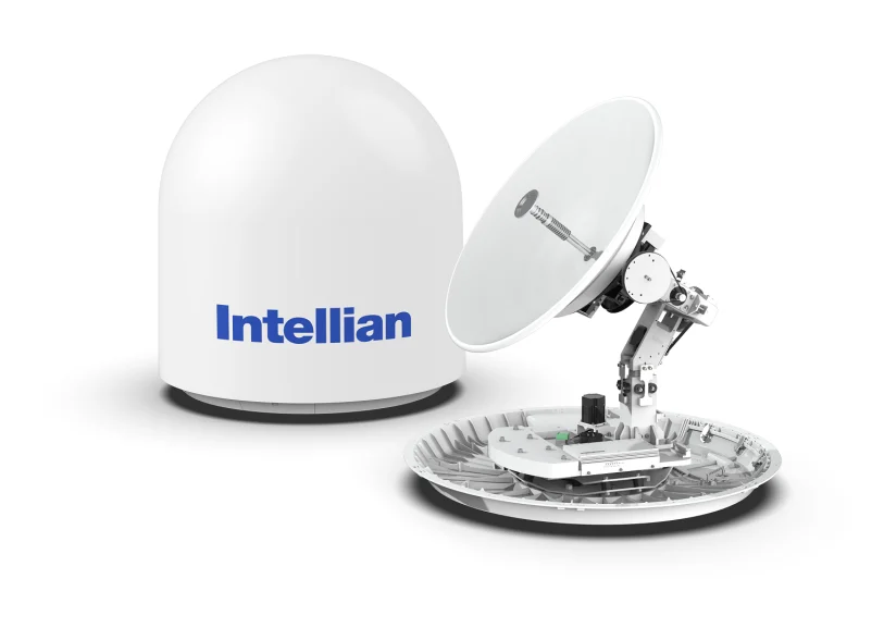 Intellian's v85NX (pictured) and v100NX antennas have been endorsed for use with the IntelsatOne Flex service