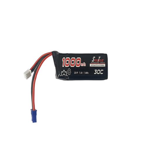 SpeedTek RC 2S 7.4V 1000mAh 30C Soft Case Lipo Battery Pack W/ EC2