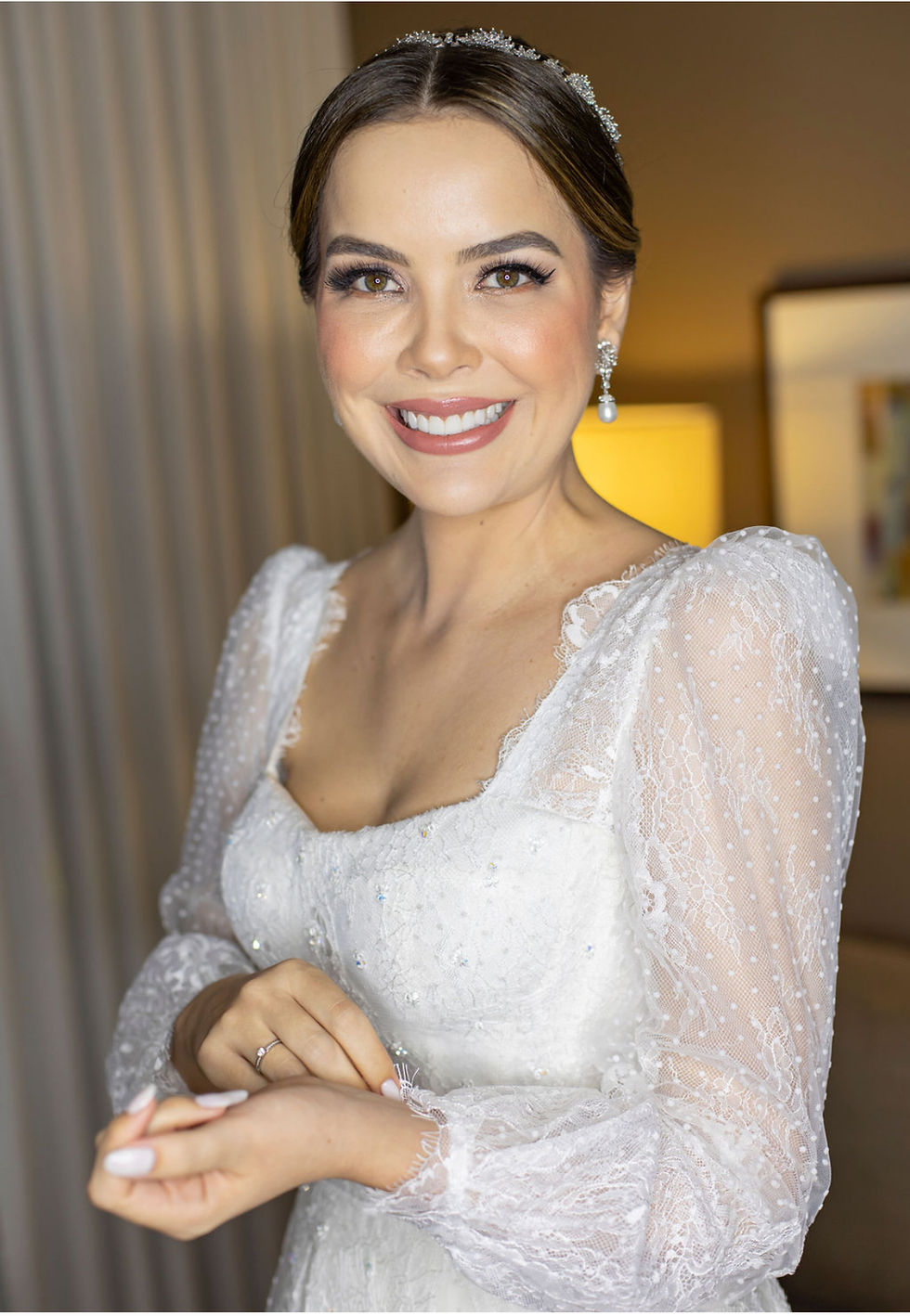 Miniatura: Vestido de Noiva White Hall Atelier Evase Renda Chantilly